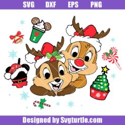 Chip n Dale Merry Christmas Svg, Christmas Character Svg