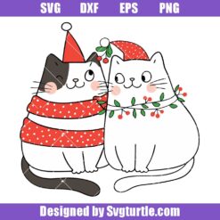 Christmas Cat Svg, Meowy Christmas Svg, Kitten Cat Svg