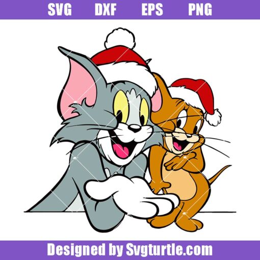 Christmas Tom and Jerry Svg