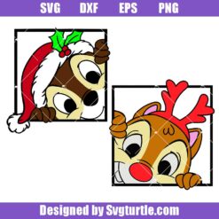 Cute-christmas-chip-and-dale-svg,-christmas-cartoon-character-svg