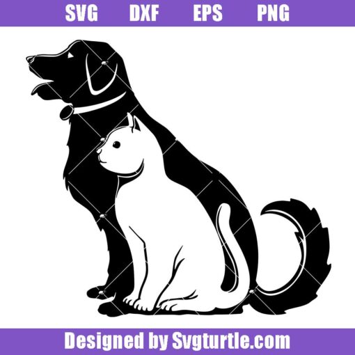 Dog and Cat Silhouette Svg