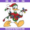 Donald-duck-with-christmas-lights-svg,-dismey-character-xmas-svg