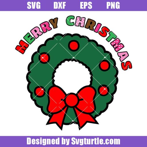 Merry-christmas-wreath-svg,-christmas-decorations-svg