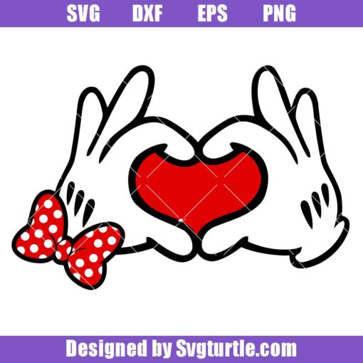 Mickey Mouse Heart Hands Svg