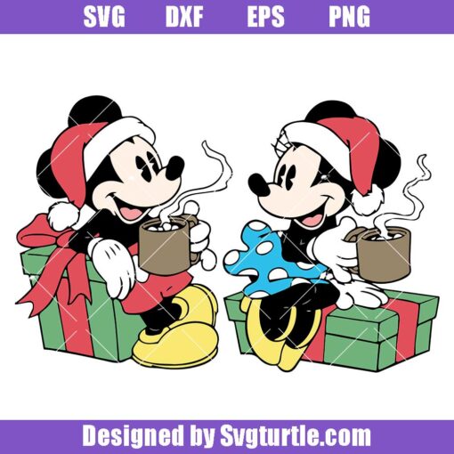 Mickey and Minnie Christmas Character Svg