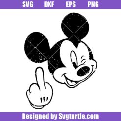 Mouse Head with Middle Finger Svg, Boy Mouse Ears Svg