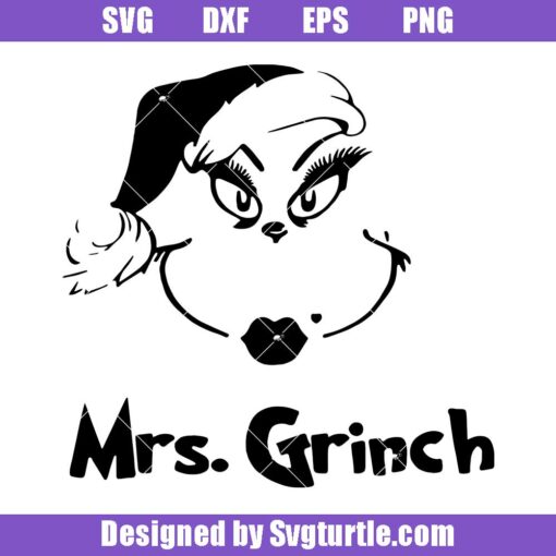 Mrs-grinch-svg,-grinchmass-svg,-grinch-face-svg,-holiday-svg