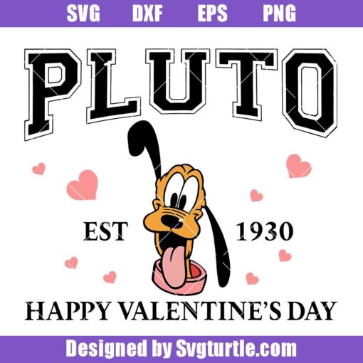 Pluto Happy Valentine's Day Svg