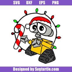 Wall-e-christmas-lights-svg,-cute-robot-christmas-svg