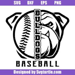 Bulldog Baseball Svg