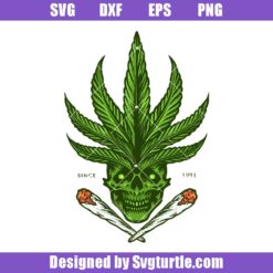 Cannabis Skull Svg, Joint Weed Smoke Svg, Mexican Skull Svg