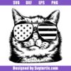 Cute Cat With Aviator Glasses Svg, Patriotic Cat Svg, Cool Cat Svg
