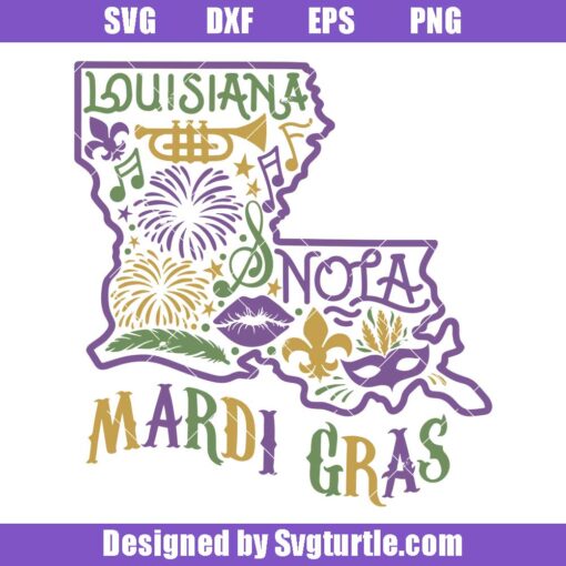 Louisiana-map-svg,-new-orleans-svg,-mardi-gras-svg