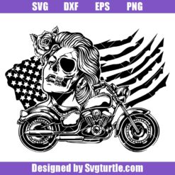 USA Biker Club Logo Svg, US Biker Skull Svg, Motorbike Rider Svg