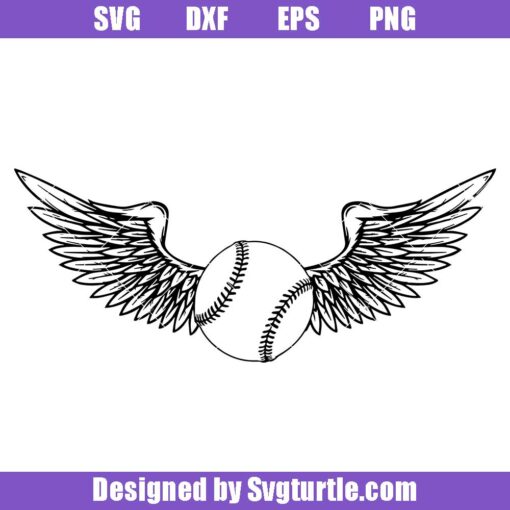Baseball Wings Svg