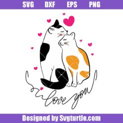 Cat Valentine Card Svg