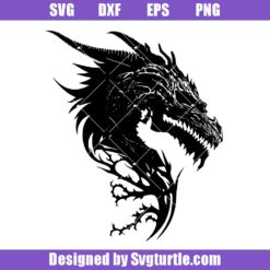 Dungeons and Dragons Style Dragon Skull Svg