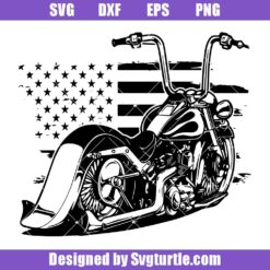 Motorcycle American Flag Svg, Grunge USA Vintage Patriotic Svg
