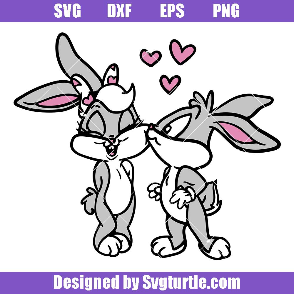 Rabbit Couple Love Svg, Cute Animals Svg, Valentine Day Svg