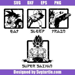 Super Saiyan Goku Svg, Eat Sleep Anime Svg, Japanese Manga Svg