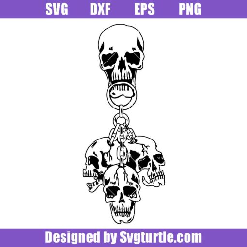 3 Skulls on Chains Svg