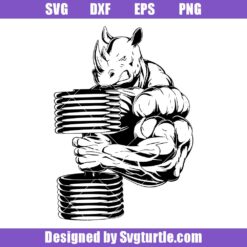 Animals Weightlifting Fitness Svg, Rhino Weights Svg, Fitness Svg