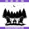Camping-night-in-forest-with-adirondack-chairs-svg,-campfire-svg