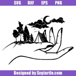 Camping-scene--in-the-palm-svg,-night-camp-svg,-outdoor-svg