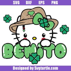 Cat St. Patrick's Day Svg, Lucky Benito Svg, Benito Svg