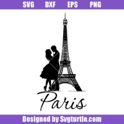 Couple By The Eiffel Tower Svg