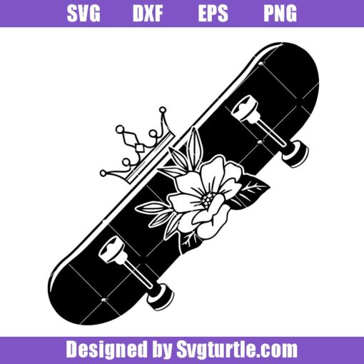 Flower-skateboard-svg,-skateboard-mom-svg,-skate-board-svg
