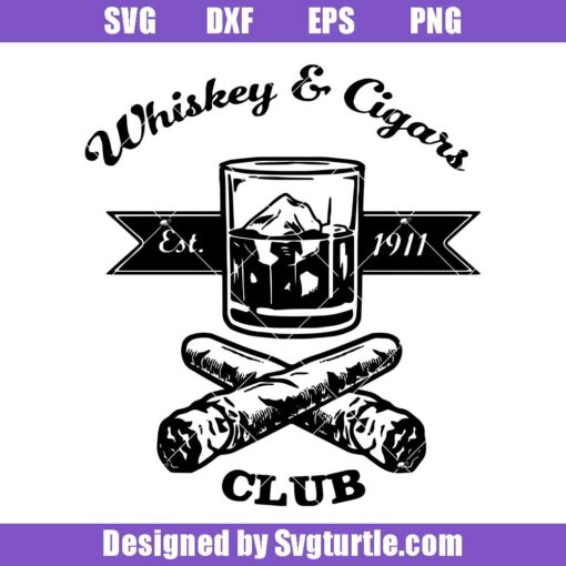 Gentlemen's Club Whiskey and Cigar Svg