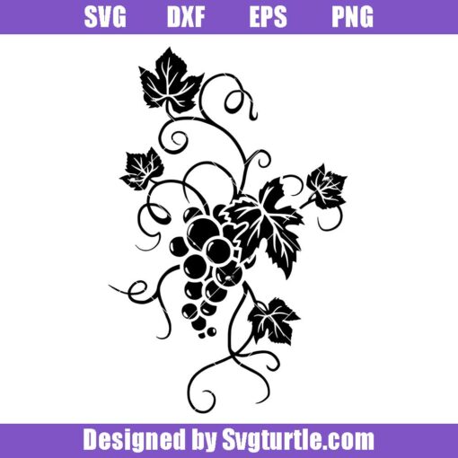 Grape-svg,-grapevine-svg,-vine-leaves-svg,-vine-branch-svg