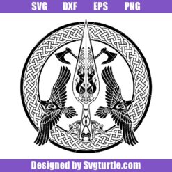 Odin Spear and Ravens Svg, Norse Viking Symbol Svg, Odin Svg