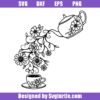 Teapot-pours-flowers-into-a-cup-svg,-teapot-with-flower-bouquet-svg