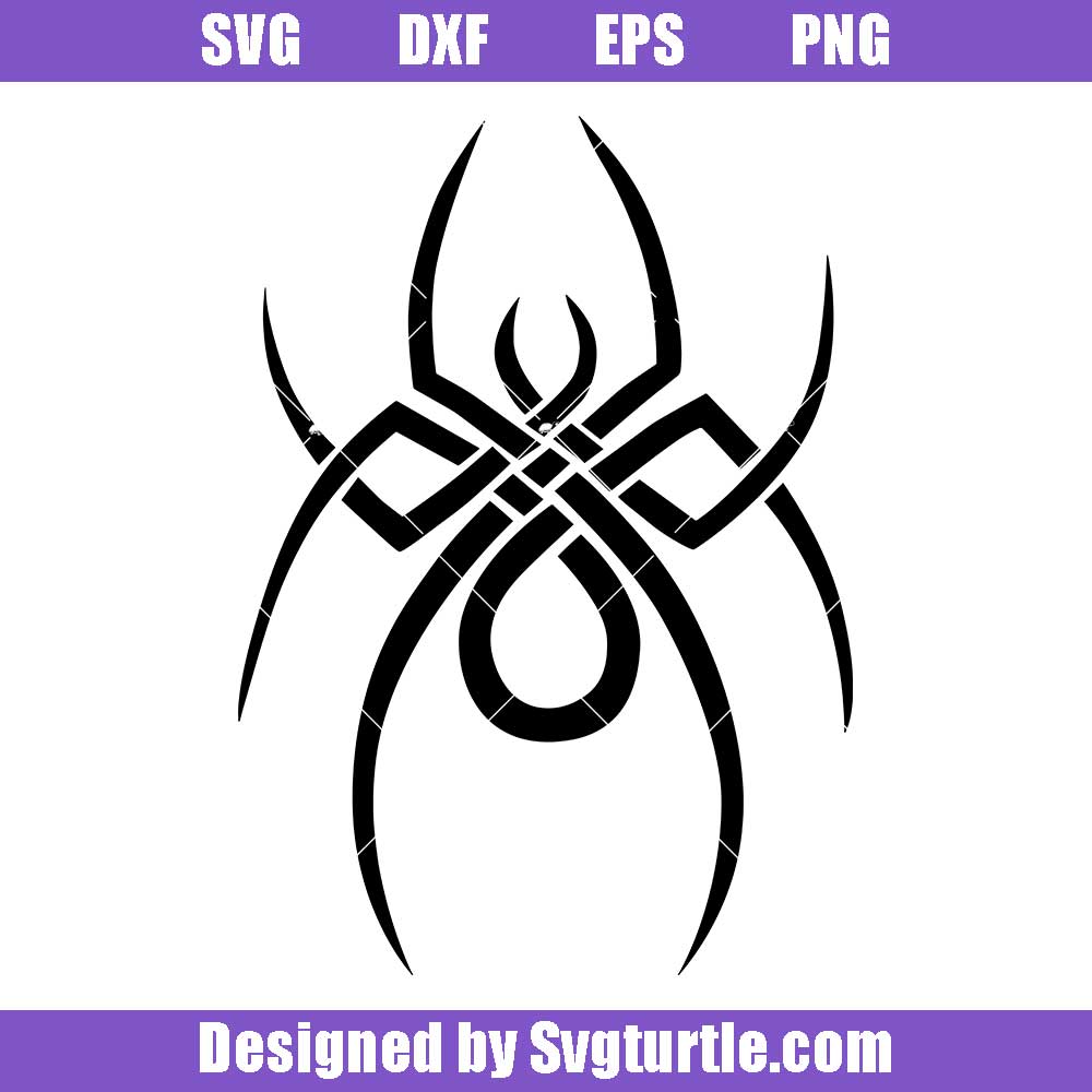 Vector silhouette of a spider. tattoo design. stencil. canvas prints for  the wall • canvas prints shoulder, maori, polynesian | myloview.com