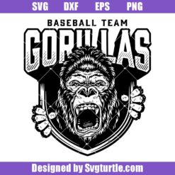 Angry-gorilla-mascot-svg,-baseball-team-svg,-fierce-on-the-field-svg