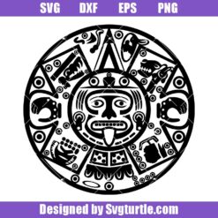 Aztec-calendar-svg,-aztec-svg,-aztec-silhouette