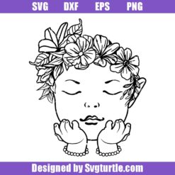 Cute Pretty Infant With Flower Crown Svg, Floral Baby Girl Svg