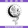 Mermaid On the Crescent Moon Svg