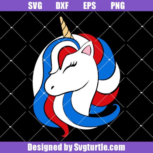 Patriotic Unicorn Svg