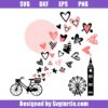Pink and Black Hearts Svg