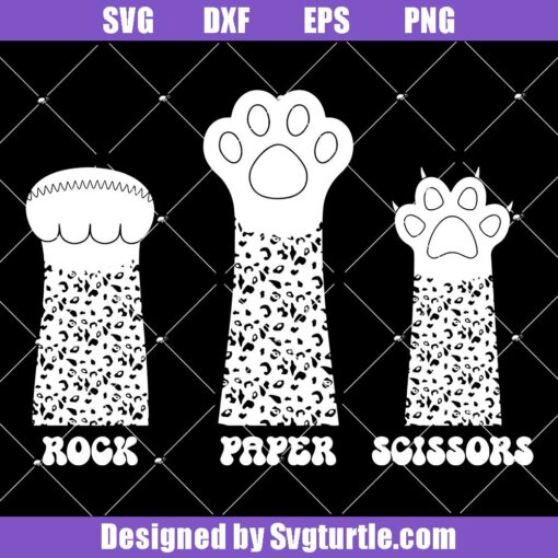 Rock-paper-scissors-svg,-pet-animal-paw-svg,-cat-paw-svg