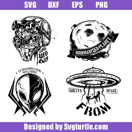 Set of UFO Elements Svg