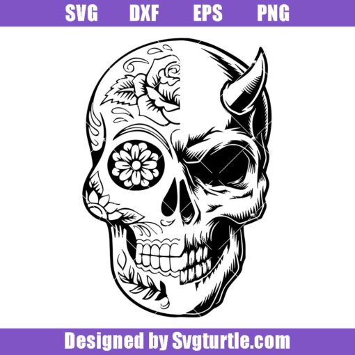 Skull and Devil Svg
