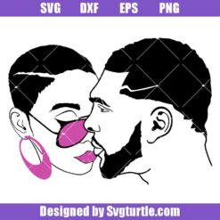 Afro-woman-and-man-svg,-kiss-love-svg,-african-american-svg