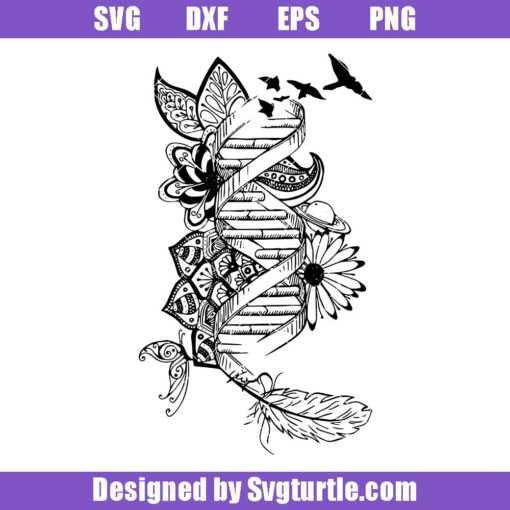 Genetic-dna-svg,-flower-dna-svg,-double-helix-svg,-dna-svg
