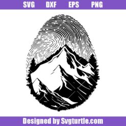 Mountain Fingerprint Svg, Camping in Mountain Svg, Outdoor Svg