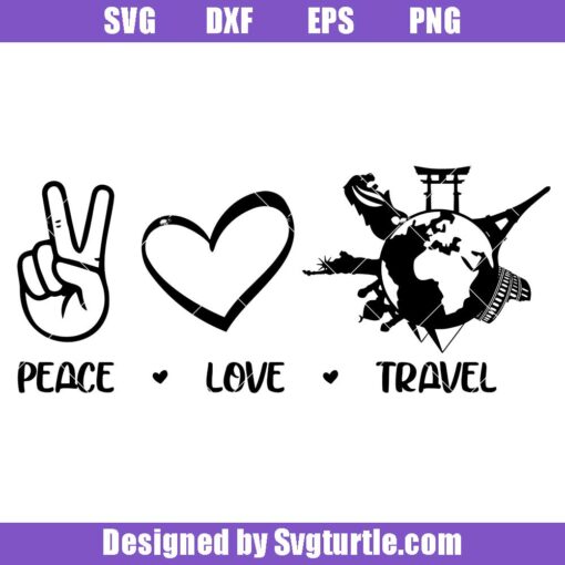 Peace, Love and Travel Svg