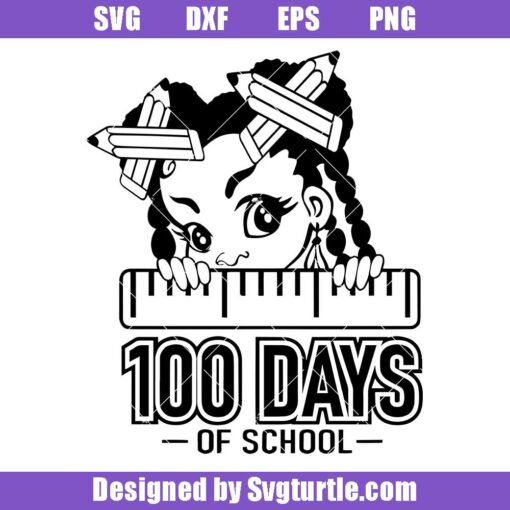 Peeking Girl 100 Days Of School Svg